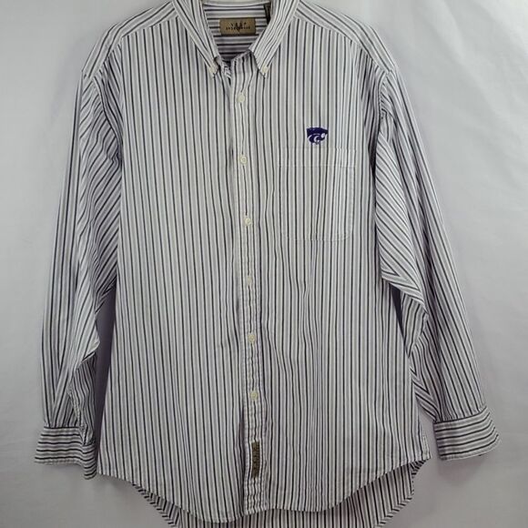 M KSTATE WILDCATS KANSAS EMBROIDERED LONG SLEEVE men's SHIRT medium - Picture 1 of 15